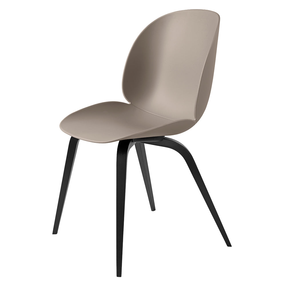 Beetle Dining Chair - New Beige, Black Stained Beech Legs
