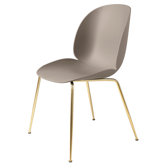 Beetle Dining Chair - New Beige, Brass