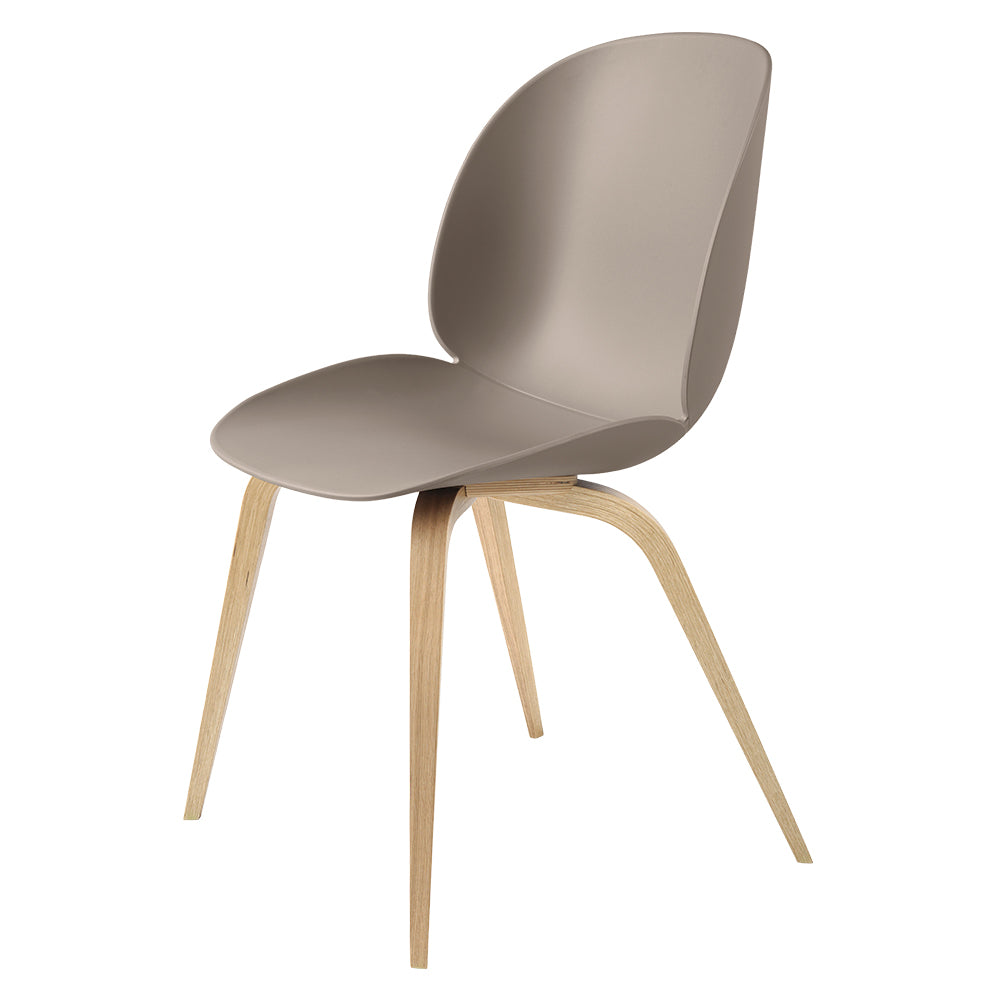 Beetle Dining Chair - New Beige, Oak Legs