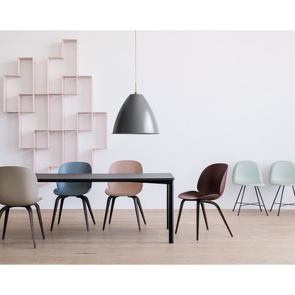 Beetle Unupholstered Dining Chair - New Beige, Black Stained Beech Base