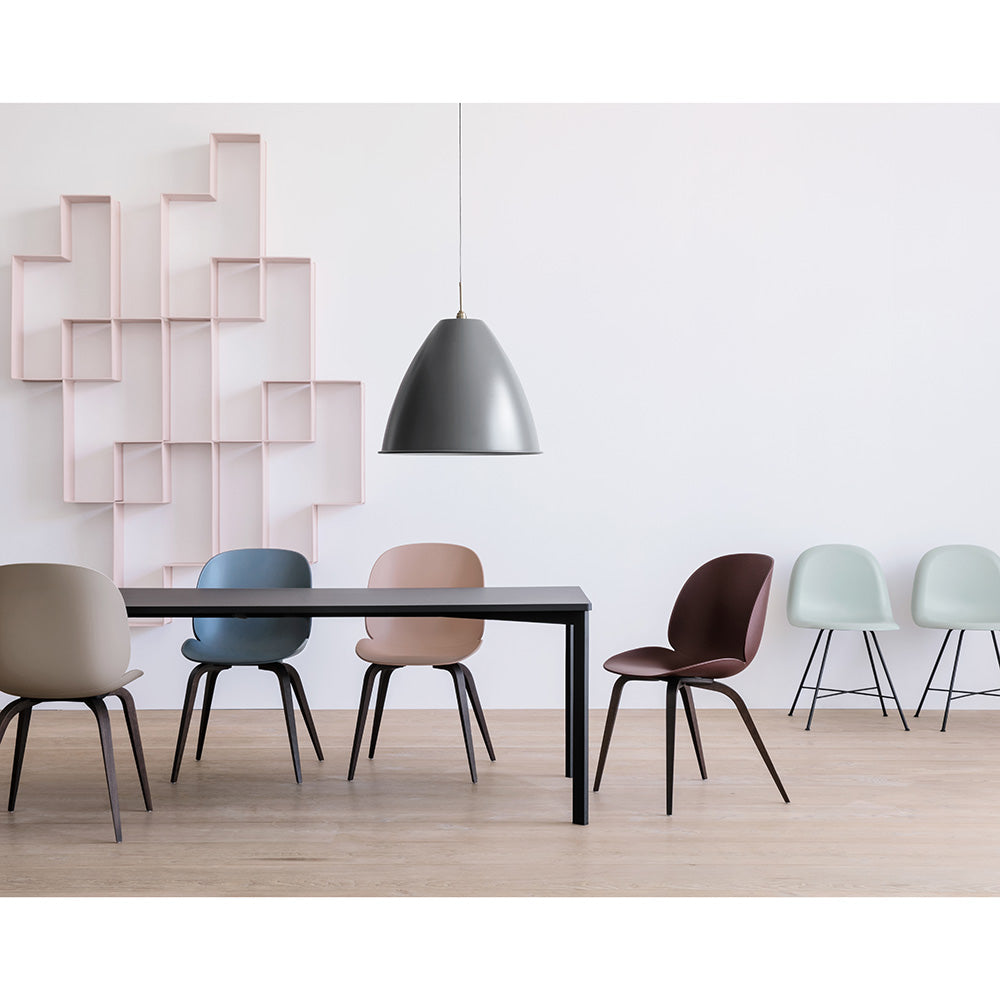 Beetle Unupholstered Dining Chair - Black, Oak Base
