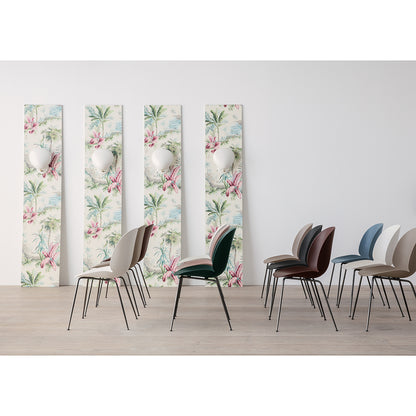 Beetle Unupholstered Dining Chair - Amber Brown, Black Chrome Base