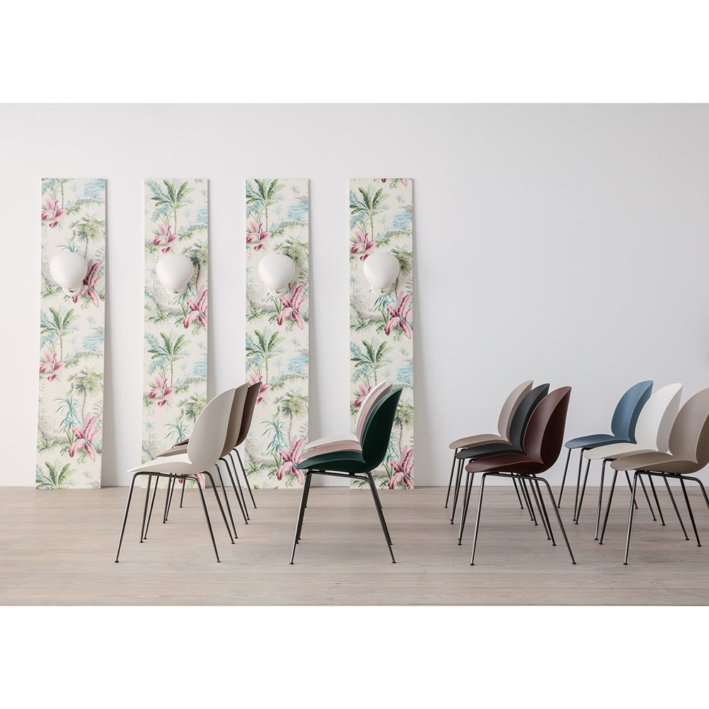 Beetle Unupholstered Dining Chair - Amber Brown, Black Matte Base