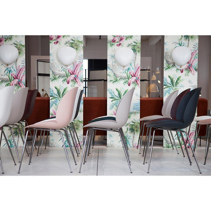 Beetle Unupholstered Dining Chair - Amber Brown, Brass Base