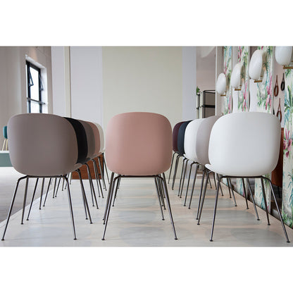 Beetle Unupholstered Dining Chair - Amber Brown, Chrome Base