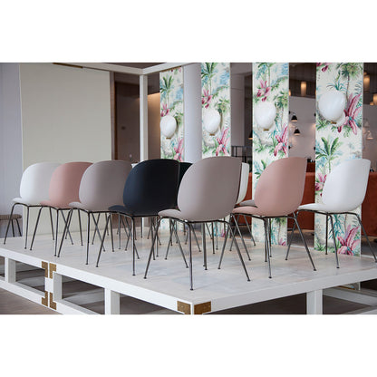 Beetle Unupholstered Dining Chair - Amber Brown, Chrome Base