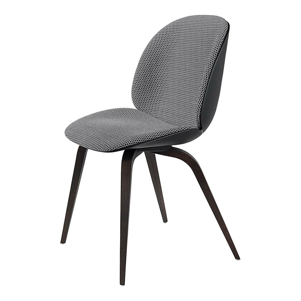 Beetle Front Upholstered Dining Chair - Wood Base