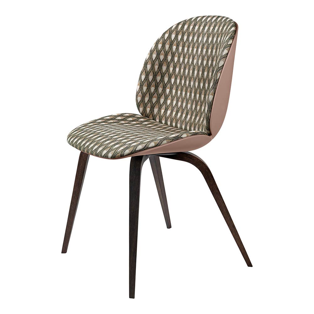 Beetle Front Upholstered Dining Chair - Wood Base