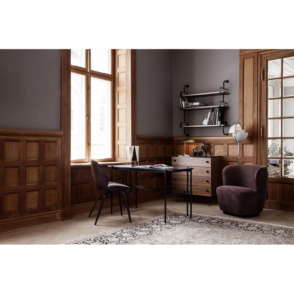 Beetle Front Upholstered Dining Chair - Wood Base