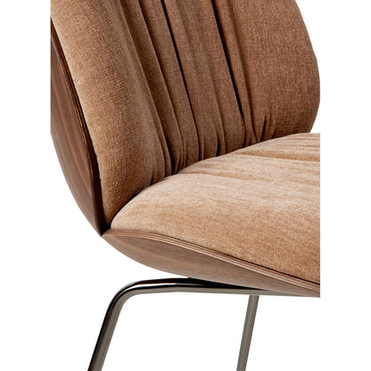 Beetle Soft Front Upholstered Dining Chair - Veneer shell, Conic Base