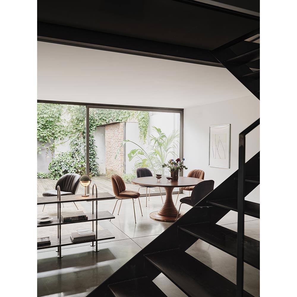 Beetle Soft Front Upholstered Dining Chair - Veneer shell, Conic Base