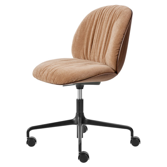 Beetle Soft Front Upholstered Meeting Chair - Veneer Shell, Height Adjustable with Castors