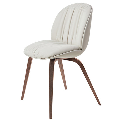 Beetle Soft Fully Upholstered Dining Chair - Wood Base