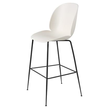 Beetle Unupholstered Bar Chair - Alabaster White, Black Matte