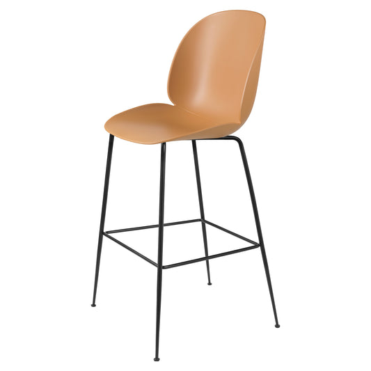 Beetle Unupholstered Bar Chair - Amber Brown, Black Matte Base