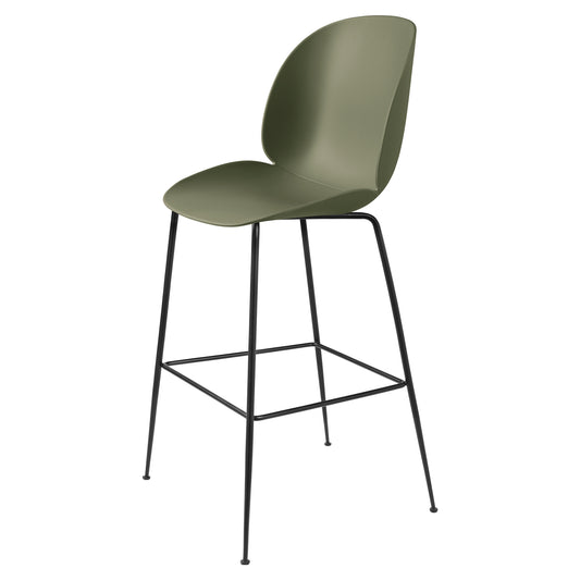 Beetle Unupholstered Bar Chair - Fern Green, Black Matte Base