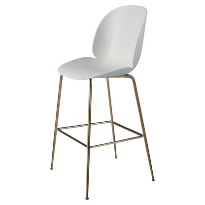 Beetle Unupholstered Bar Chair - Lunar Gray, Antique Brass Base