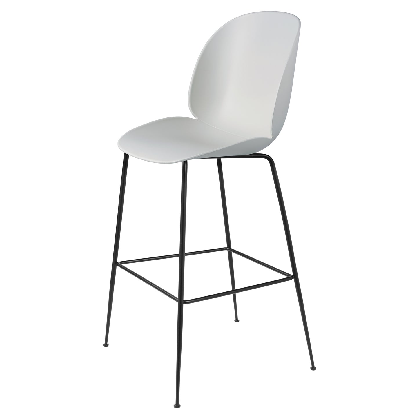 Beetle Unupholstered Bar Chair - Lunar Gray, Black Matte Base