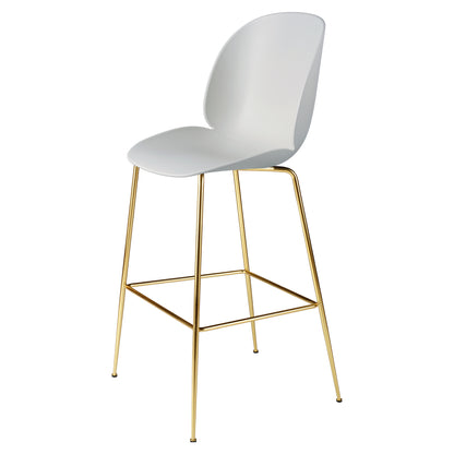 Beetle Unupholstered Bar Chair - Lunar Gray, Brass Semi Matte Base
