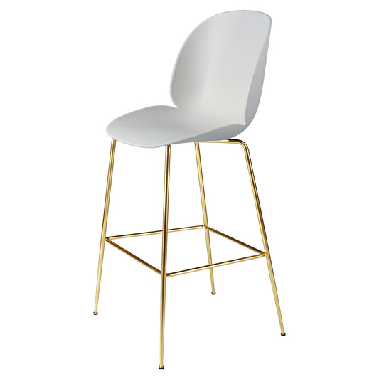 Beetle Unupholstered Bar Chair - Lunar Gray, Brass Semi Matte Base