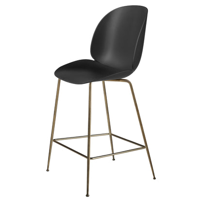 Beetle Unupholstered Counter Chair - Black, Antique Brass Base