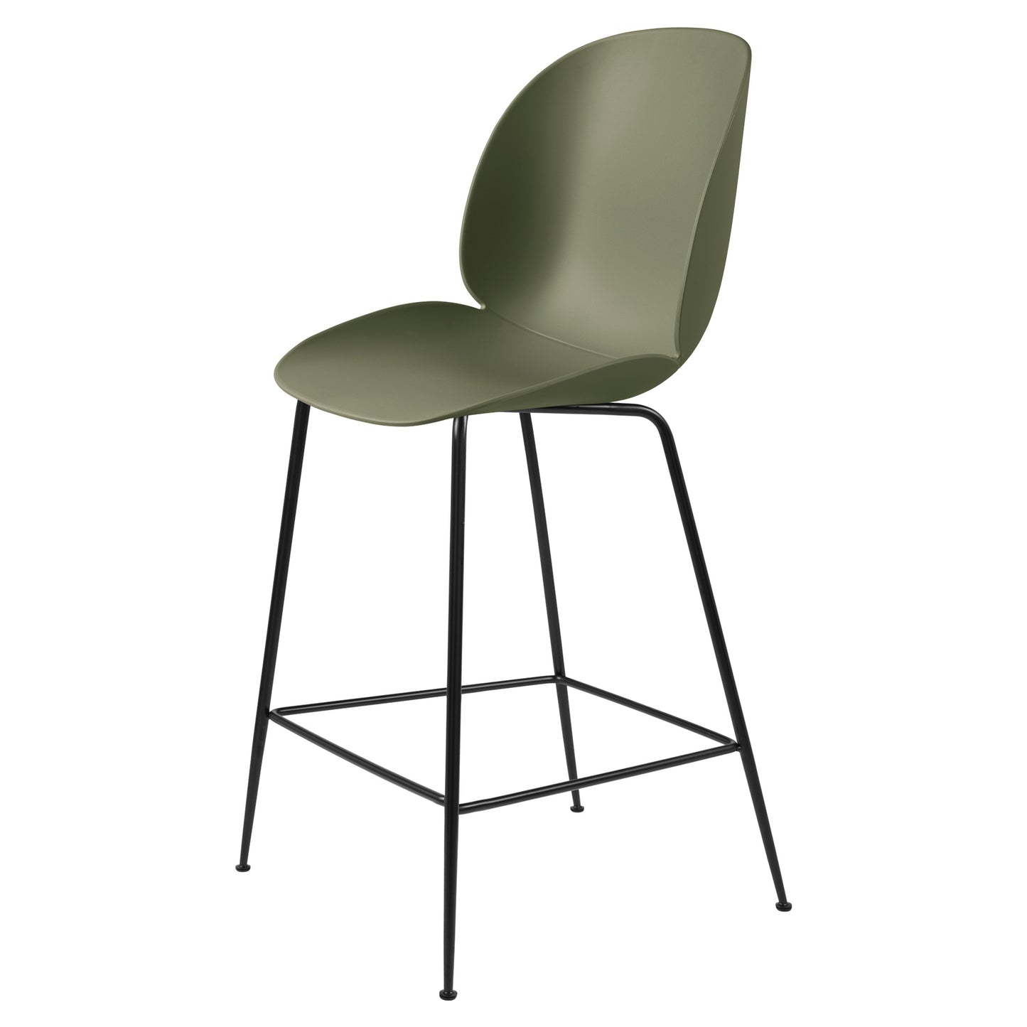 Beetle Unupholstered Counter Chair - Fern Green, Black Matte Base
