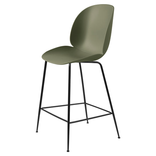 Beetle Unupholstered Counter Chair - Fern Green, Black Matte Base