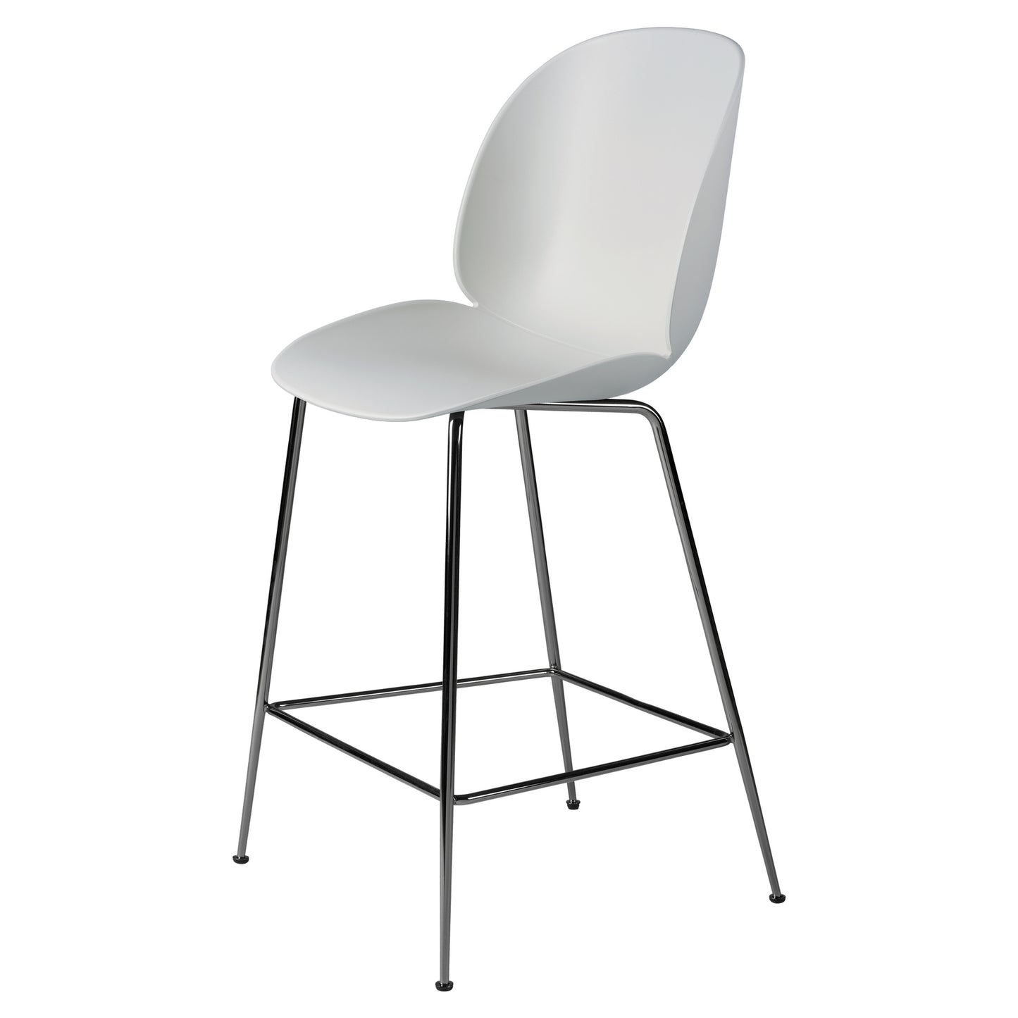 Beetle Unupholstered Counter Chair - Lunar Gray, Black Chrome Base