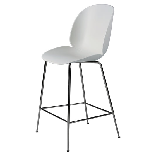 Beetle Unupholstered Counter Chair - Lunar Gray, Black Chrome Base