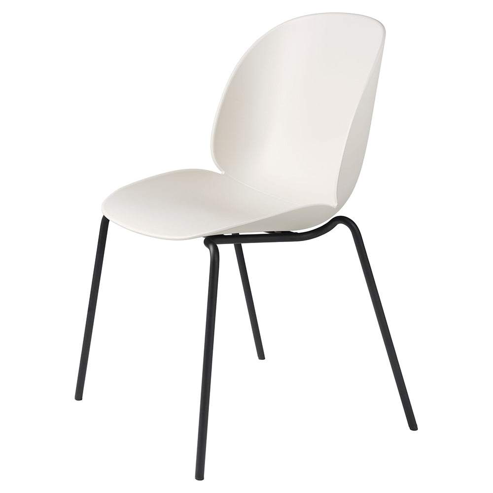 Beetle Unupholstered Dining Chair - Alabaster White, 4-Leg Stackable Base