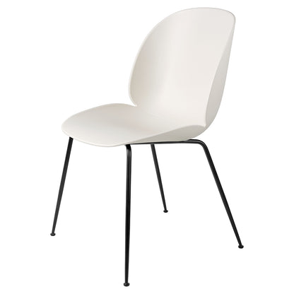 Beetle Unupholstered Dining Chair - Alabaster White, Black Matte Base