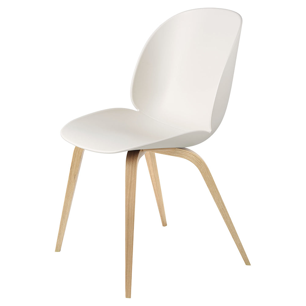 Beetle Unupholstered Dining Chair - Alabaster White, Oak Base