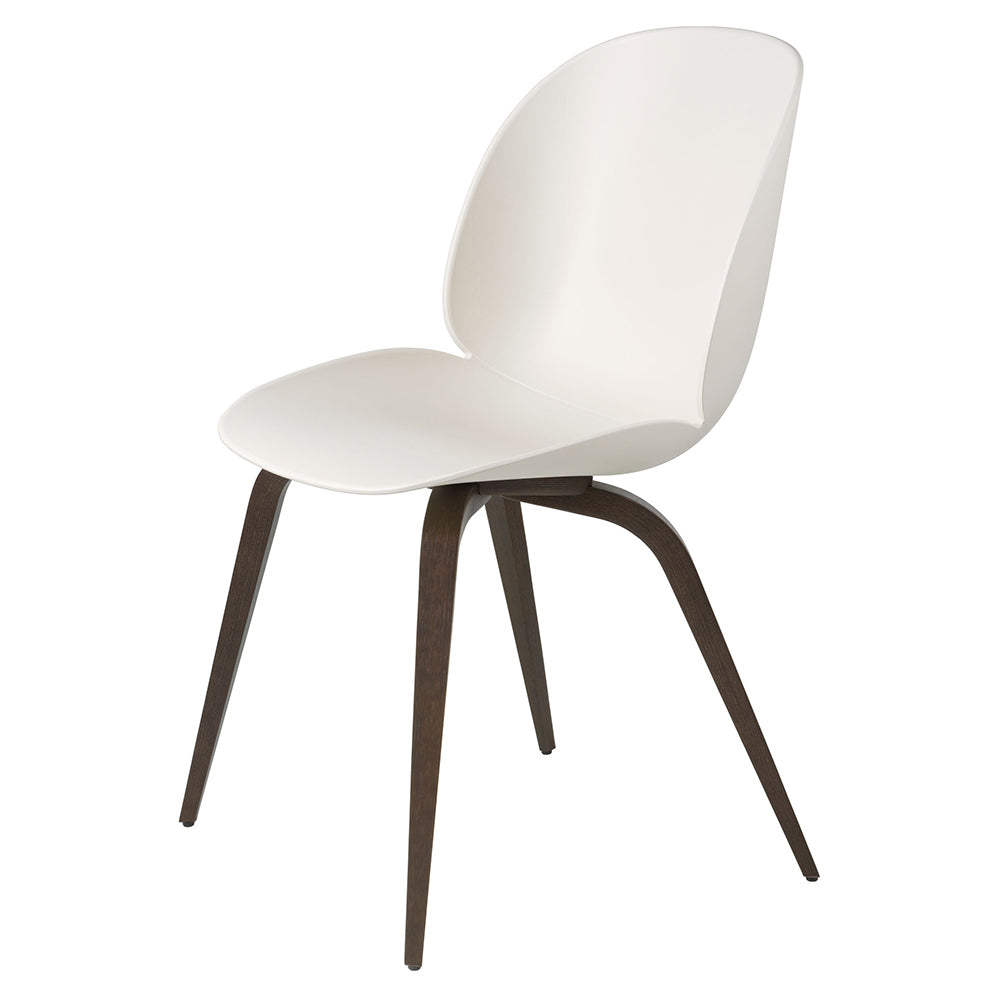 Beetle Unupholstered Dining Chair - Alabaster White, Smoked Oak Base