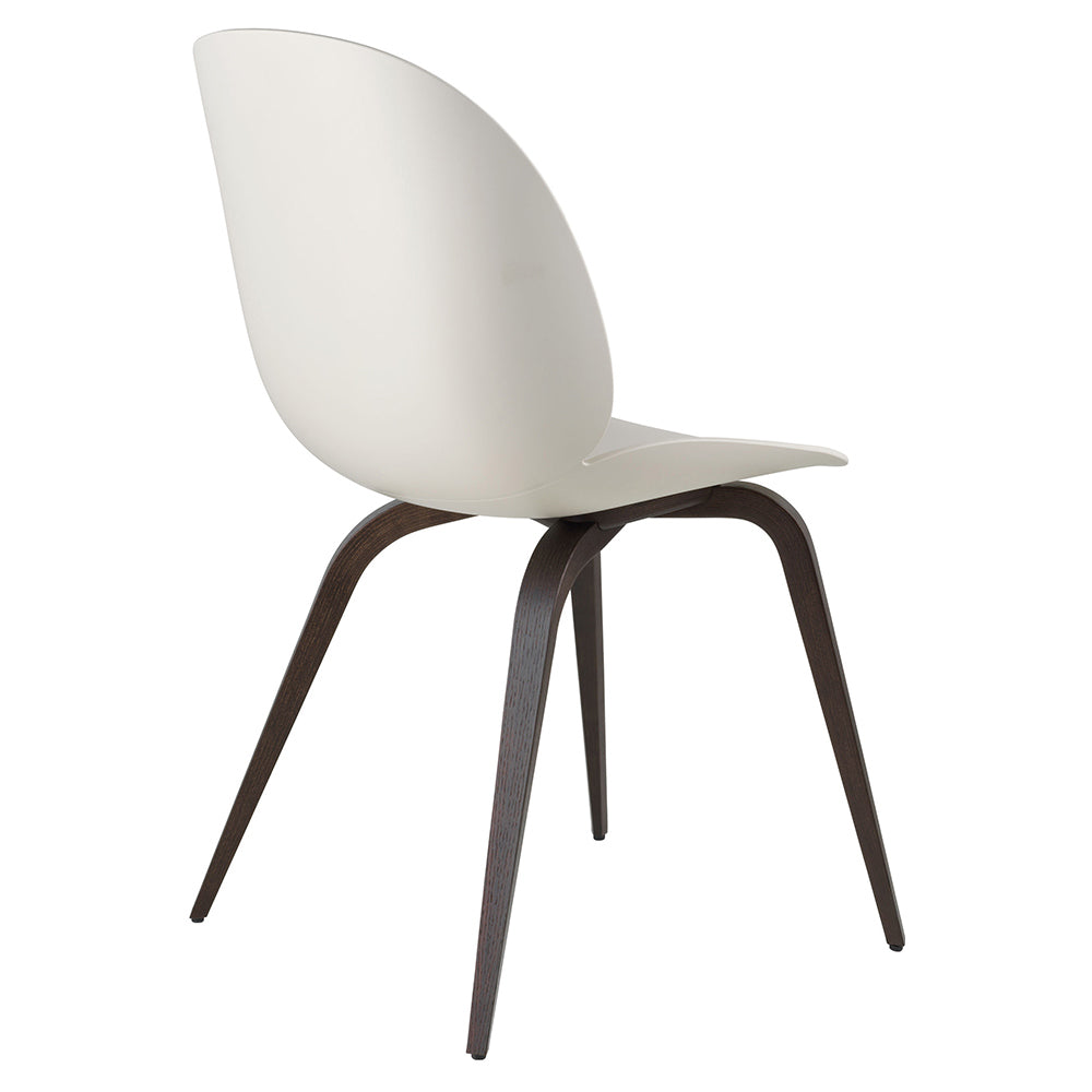 Beetle Unupholstered Dining Chair - Alabaster White, Smoked Oak Base