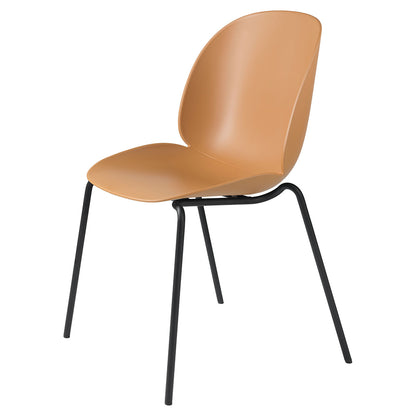 Beetle Unupholstered Dining Chair - Amber Brown, 4-Leg Stackable Base