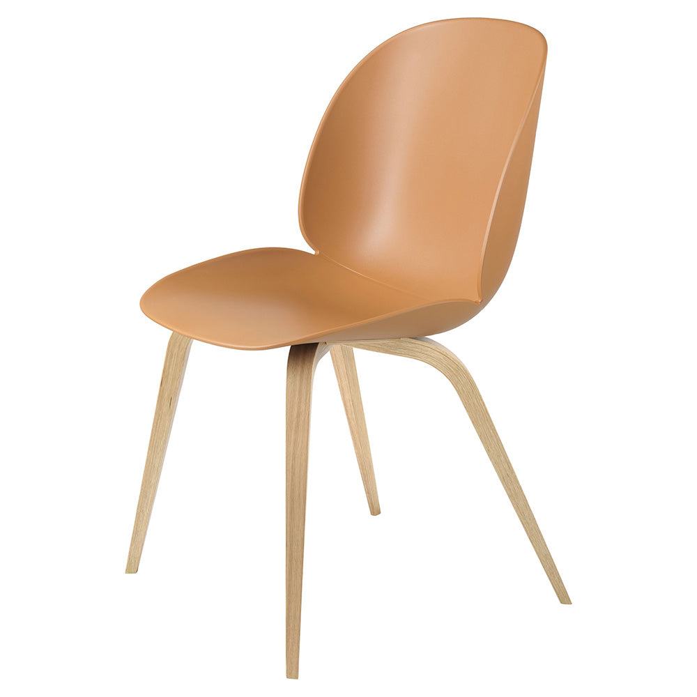 Beetle Unupholstered Dining Chair - Amber Brown, Oak Base