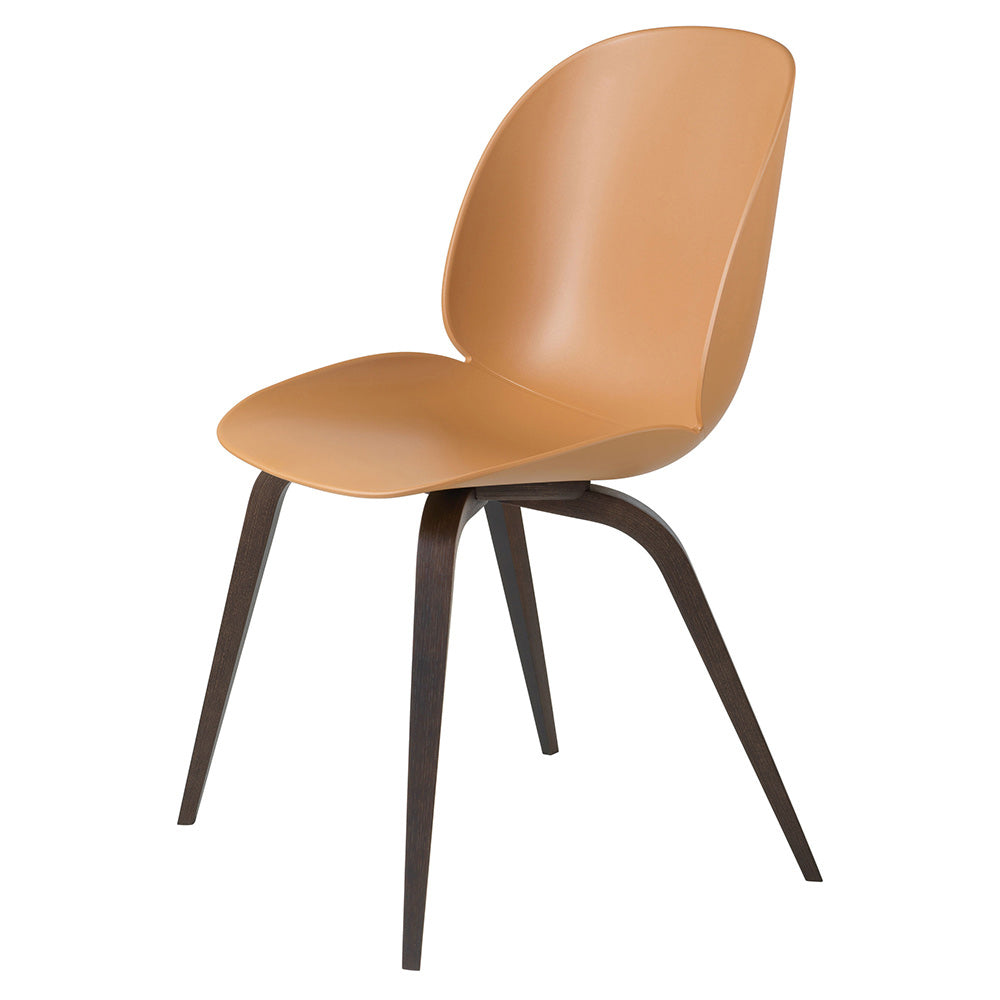 Beetle Unupholstered Dining Chair - Amber Brown, Smoked Oak Base