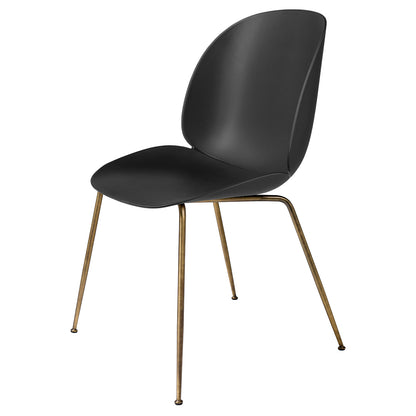 Beetle Unupholstered Dining Chair - Black, Antique Brass Base