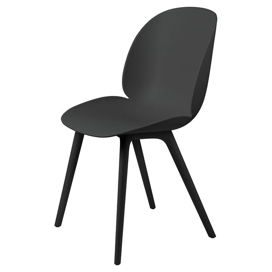 Beetle Unupholstered Dining Chair - Black Shell, Black Plastic Base