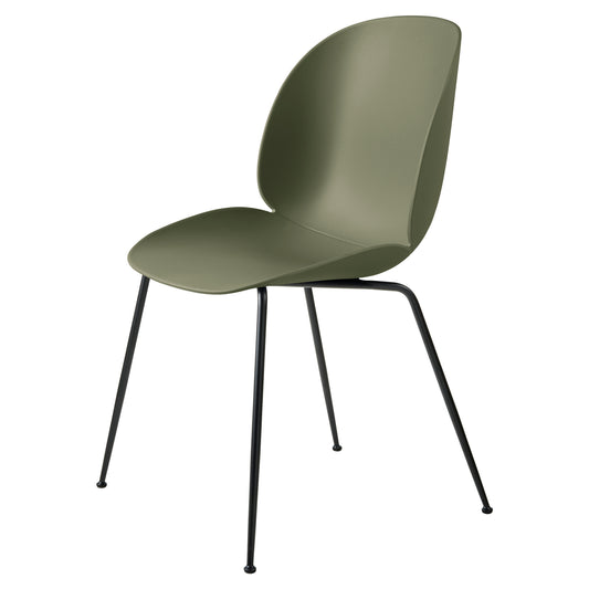 Beetle Unupholstered Dining Chair - Fern Green, Black Matte Base