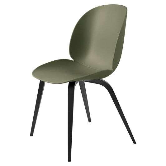 Beetle Unupholstered Dining Chair - Fern Green, Black Stained Beech Semi Matte Lacquered