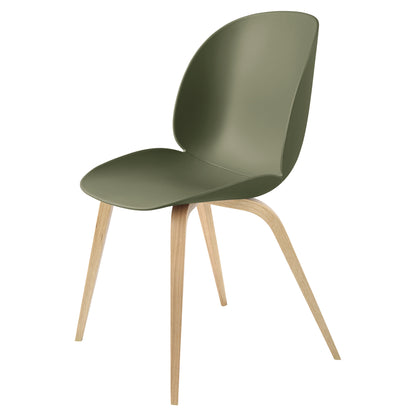 Beetle Unupholstered Dining Chair - Fern Green, Oak Semi Matte Lacquered