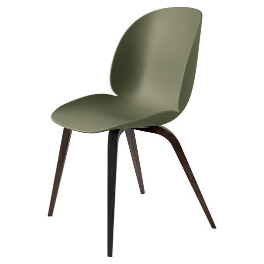 Beetle Unupholstered Dining Chair - Fern Green, Smoked Oak Matte Lacquered