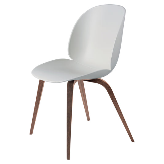 Beetle Unupholstered Dining Chair - Lunar Gray, American Walnut Matte Lacquered Base