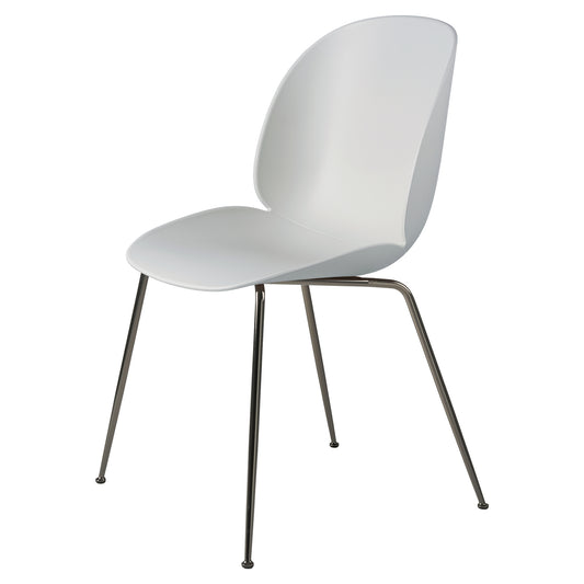 Beetle Unupholstered Dining Chair - Lunar Gray, Black Chrome Base