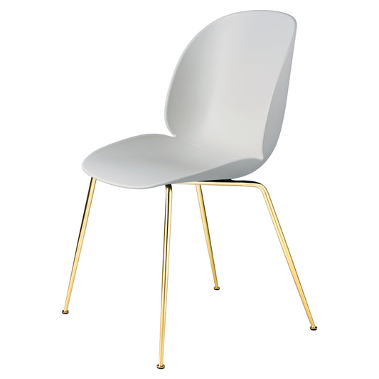 Beetle Unupholstered Dining Chair - Lunar Gray, Brass Semi Matte Base