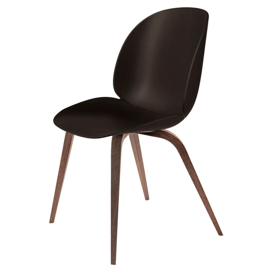 Beetle Unupholstered Dining Chair - Mocha Brown, American Walnut Matte Lacquered Base