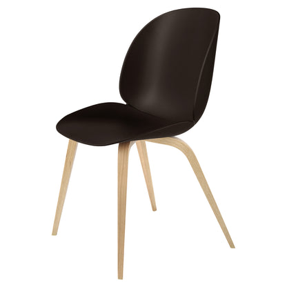 Beetle Unupholstered Dining Chair - Mocha Brown, Oak Semi Matte Lacquered Base