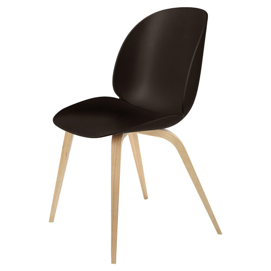 Beetle Unupholstered Dining Chair - Mocha Brown, Oak Semi Matte Lacquered Base