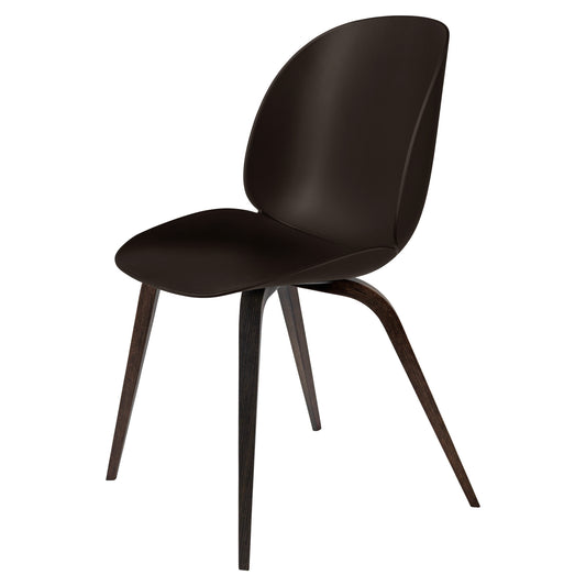 Beetle Unupholstered Dining Chair - Mocha Brown, Smoked Oak Matte Lacquered Base